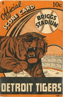1939 Yankees vs Tigers Signed Scorecard Signed by Joe DiMaggio, Charlies Gehringer and More